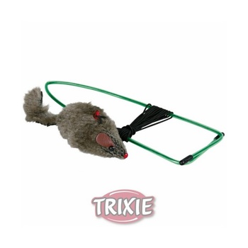 Игрушка для кошек Trixie мышь меховая на резинке, крепящаяся на дверной проем, 8 см