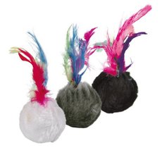 Игрушка для кошек Trixie мяч с перьями, 4 см