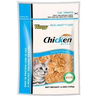 Лакомство для кошек Wanpy куриные кубики, 100 г