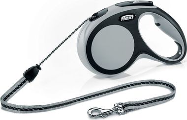 Рулетка Flexi Comfort М (до 20 кг) трос 5 м Черный/антрацит, Черный/зеленый, Черный/красный, Черный/розовый