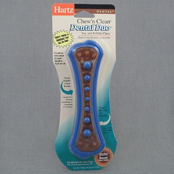 Игрушка для собак Hartz косточка для очищения зубов, с лакомством, средняя