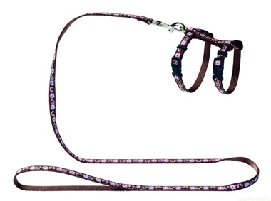 Шлейка для кошек Hunter Smart Retro Flower нейлон, коричневая