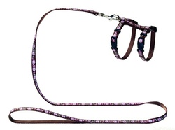 Шлейка для кошек Hunter Smart Retro Flower нейлон, коричневая