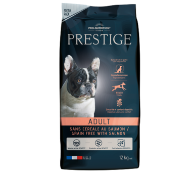 Сухой корм для взрослых склонных к аллергии собак Pro-Nutrition Flatazor Prestige Adult GRAIN FREE WITH SALMON с лососем 3 кг, 12 кг