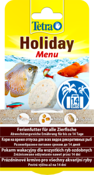 Корм продленного действия для всех видов аквариумных рыб Tetra Holiday Menu (брикет желе)  30г 