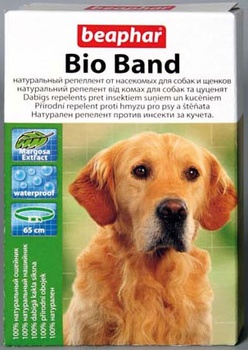 Ошейник от насекомых, блох, клещей и комаров для собак и щенков Beaphar Bio Band, натуральный, 65 см