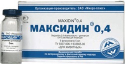 Ветпрепараты для животных Максидин инъекция 0,4%, 5 мл