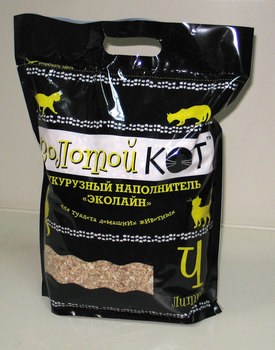 Наполнитель для туалета грызунов Золотой Кот кукурузный 4 л, 6 л