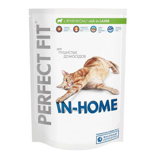 Сухой корм для взрослых домашних кошек Perfect Fit in home с ягненком 190 г 190 гр, 750 гр, 1,2 кг