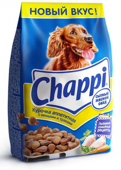 Сухой корм для взрослых собак Chappi  с курицей 600 г, 2,5 кг, 15 кг