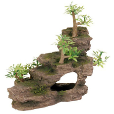 Грот для аквариума Trixie Каменная лестница с растениями 19,5 см