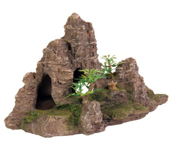 Грот для аквариума Trixie Скалы с пещерой и растениями 22 см