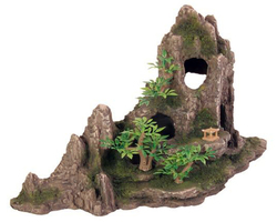 Грот для аквариума Trixie Скалы с пещерой и растениями 27,5 см