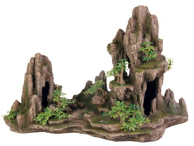 Грот для аквариума Trixie Скалы с пещерой и растениями 45 см