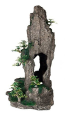 Грот для аквариума Trixie Скала с пещерой и растениями 23,5 см