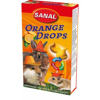 Лакомство для грызунов Sanal Orange Drops Апельсиновые дропсы  + Вит. С 14шт/уп, 45 г