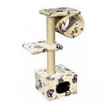 Домик- когтеточка для кошек Зооник с 2 площадками и трубой