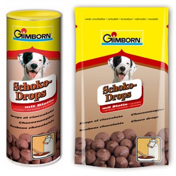 Витамины и пищевые добавки для взрослых собак Gimdog шоколадные дропсы с биотином 75 г