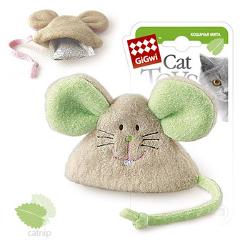 Игрушка для кошек Gigwi мышка с кошачьей мятой, 8 см