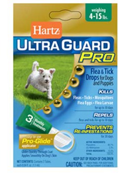 Капли от блох, яиц блох, личинок блох, клещей, и комаров для собак весом от 1,8 до 7 кг Hartz Ultraguard Pro Drops, 1 пипетка