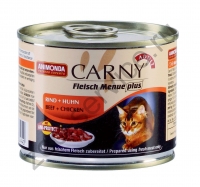 Консервированный корм для взрослых кошек Animonda Carny Fleisch Menue plus с говядиной и курицей 200 г