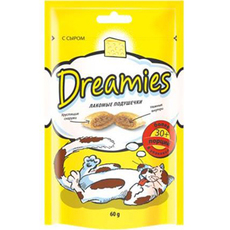 Лакомство для кошек Dreamies подушечки с сыром, 60 г