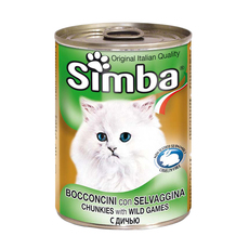 Консервированный корм для взрослых кошек Simba паштет с дичью 415 г.
