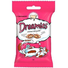 Лакомство для кошек Dreamies подушечки с говядиной, 30 г