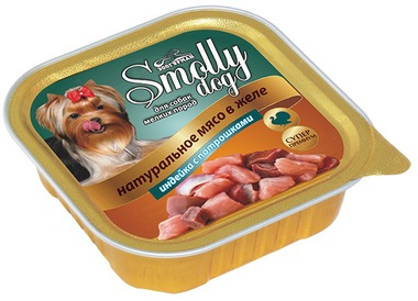 Консервы для взрослых собак Smolly Dog с индейкой и потрошками 100 гр