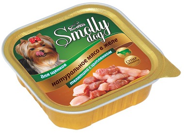 Консервы для щенков Smally Dog c телятиной и цыпленком 100 г