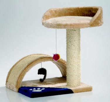 Когтеточка для кошек I.P.T.S. 36 х 35 х 44 см, мостики, столбик с местом, бежево-голубоватый
