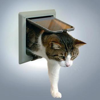 Дверца для кошек Trixie 15,8 х14,7 см, с 4 функциями, серый