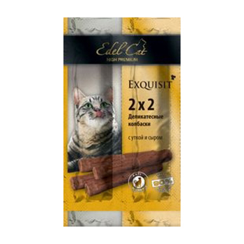 Лакомство для кошек Edel Cat Жевательные мини-колбаски, утка с сыром, 1х4 шт