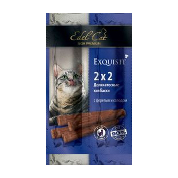 Лакомство для кошек Edel Cat Жевательные мини-колбаски, форель с солодом, 1х4 шт