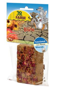 Натуральный минеральный суглинистый камень для грызунов Jr Farm с цветками, 1 шт
