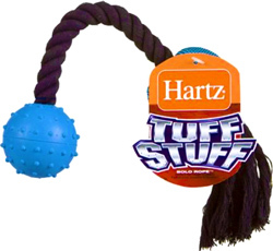 Игрушка для собак Hartz перетяжка с мячиком и помпоном
