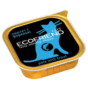 Консервированный корм для взрослых кошек Ecofrend паштет с форелью 100 г