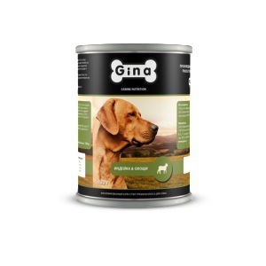 Консервы для взрослых собак Gina с индейкой и овощами 400 г
