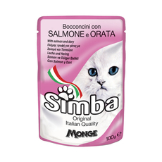 Консервированный корм для взрослых кошек Simba Cat Pouch с лососем и камбалой 100 г