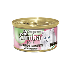 Консервированный корм для взрослых кошек Simba с лососем и креветками 85 г