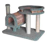 Комплекс для кошек Пушок 95 х 60 х 68 см, с плетеной лежанкой и туннелем