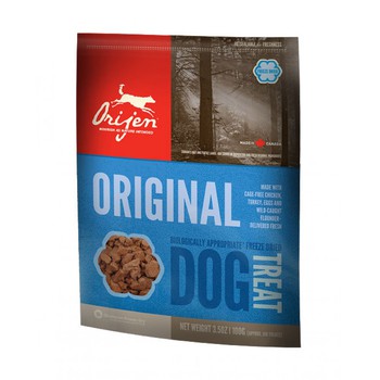 Сублимированное лакомство для собак Orijen Original на 100% состоят из мяса выращенного на воле цыпленка и индейки, а также выловленной на воле камбалы 42,5 гр, 92 гр