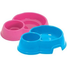 Двойная миска для собак Georplast Mon-Ami Double, пластик, 24,5x20x6,5