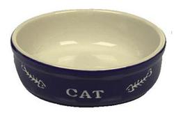 Миска для кошек Nobby Cat 13,5 см, керамика, голубая, с рисунком