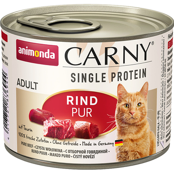 Монобелковый  корм для взрослых кошек Animonda Carny Single Protein Adult Cat - Pure Beef с говядиной 200 гр