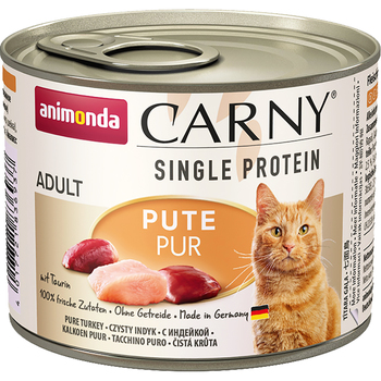 Монобелковые консервы для кошек Animonda Carny Single Protein Adult Cat - Pure Turkey с индейкой  200 гр
