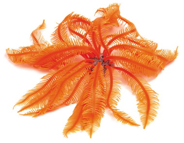 Мягкий коралл в аквариум Dezzie 4,5x4,5x12 см, силикон, оранжевый