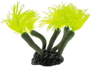 Мягкий коралл в аквариум Dezzie 19x15x11 см, пластик, желтый