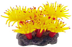 Мягкий коралл в аквариум Dezzie 12x10x7 см, пластик, желтый