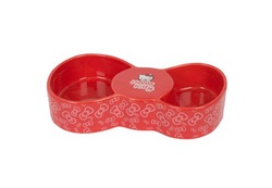 Миска для кошек Hello Kitty Ceramic 2 Section Feeding Bowl керамическая, с двумя секциями